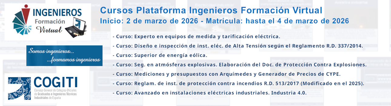 Cursos Plataforma Ingenieros Formación Virtual. Inicio: 02/03/26