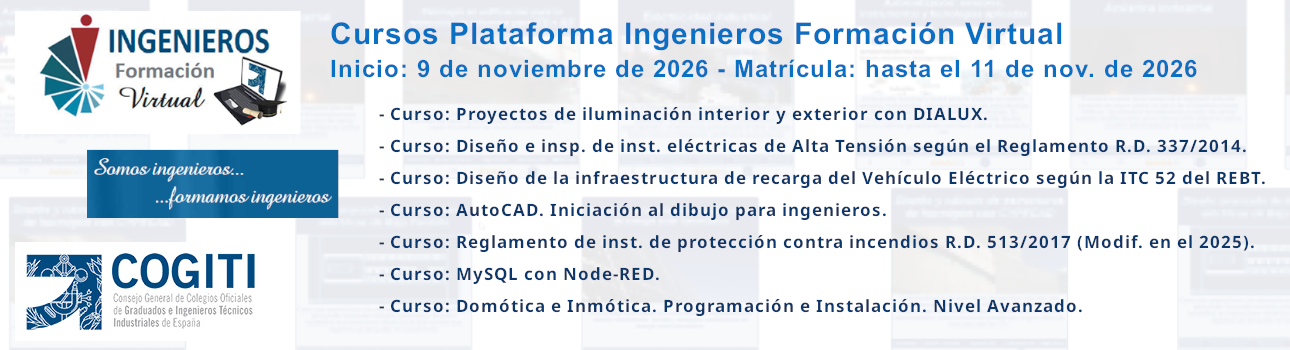 Cursos Plataforma Ingenieros Formación Virtual. Inicio: 09/11/26