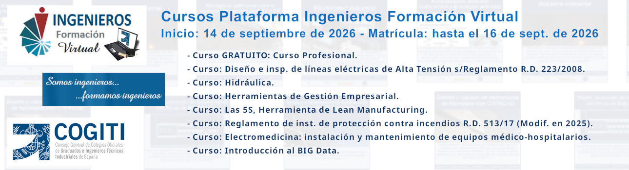 Cursos Plataforma Ingenieros Formación Virtual. Inicio: 14/09/26