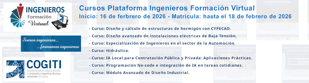Cursos Plataforma Ingenieros Formación Virtual. Inicio: 16/02/26