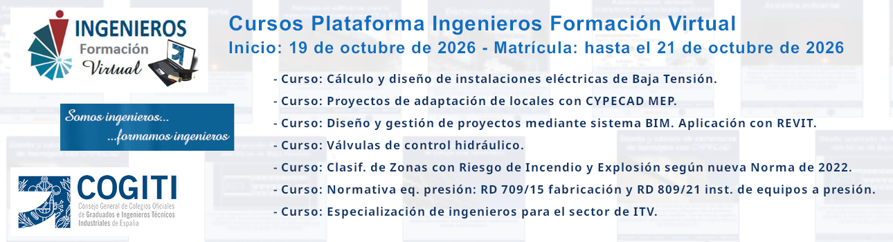 Cursos Plataforma Ingenieros Formación Virtual. Inicio: 19/10/26