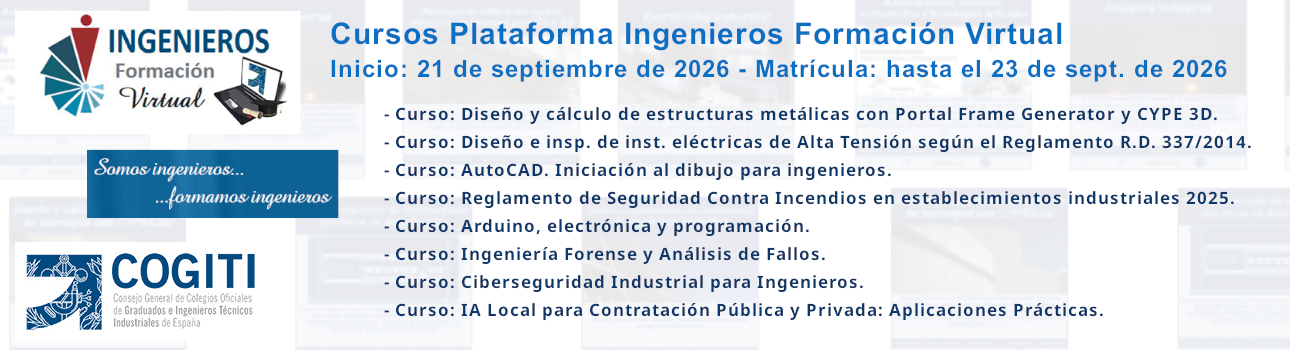 Cursos Plataforma Ingenieros Formación Virtual. Inicio: 21/09/26