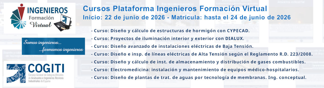 Cursos Plataforma Ingenieros Formación Virtual. Inicio: 22/06/26