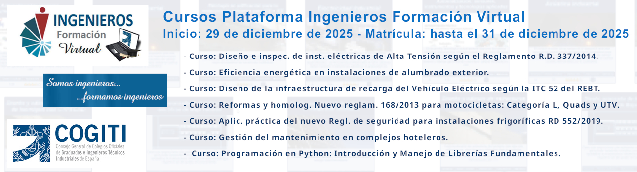 Cursos Plataforma Ingenieros Formación Virtual. Inicio: 29/12/25